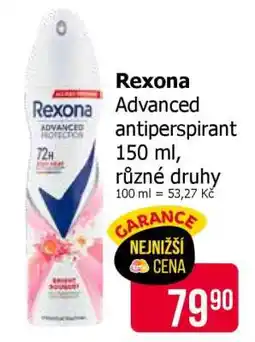 Teta Rexona Advanced antiperspirant nabídka