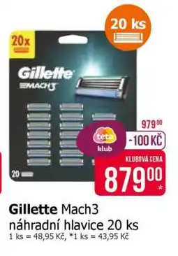 Teta Gillette Mach3 náhradní hlavice 20 ks nabídka