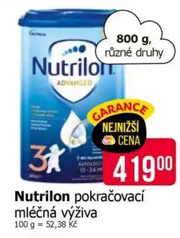 Teta Nutrilon pokračovací mléčná výživa nabídka