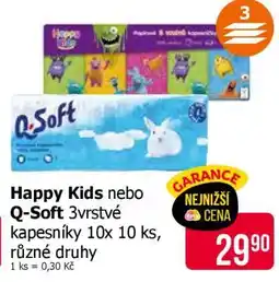 Teta Happy Kids nebo Q-Soft 3vrstvé kapesníky nabídka