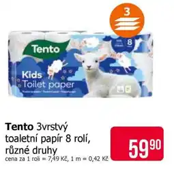 Teta Tento 3vrstvý toaletní papír 8 rolí, různé druhy nabídka