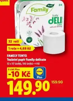 Lidl Family tento toaletní papír nabídka