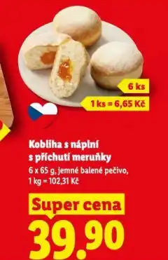 Lidl Ko bliha s náplní s příchutí meruňky nabídka