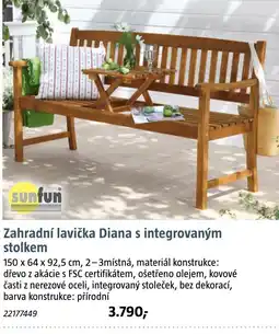Bauhaus Zahradní lavička Diana s integrovaným stolkem nabídka