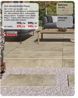 Bauhaus 2cm slinutá dlažba Piazza nabídka