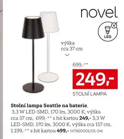 XXXLutz Stolní lampa Seattle na baterie nabídka