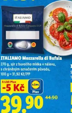 Lidl Ataliamo mozzarella di bufala nabídka