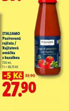 Lidl Italiamo rajčatová omáčka s bazalkou nabídka