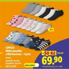 Lidl Lupilu nízké ponožky s bio bavlnou nabídka