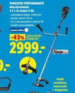 Lidl Aku křovinořez 2v1, 2x smart 4h nabídka