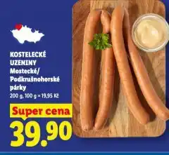 Lidl Podkrušnohorské párky nabídka