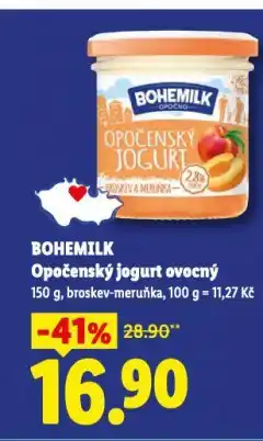Lidl Bohemilk opočenský jogurt ochucený ve skle nabídka