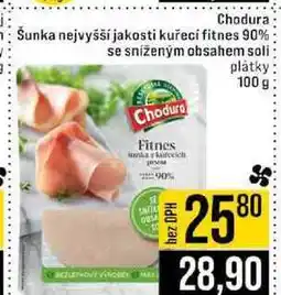 Jip Chodura Šunka nejvyšší jakosti kuřecí fitnes 90% se sníženým obsahem soli vitiosex plátky nabídka