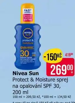 Teta NIVEA Protect & Moisture sprej na opalování SPF 30 nabídka