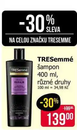 Teta TRESemmé šampon 400 ml, různé druhy nabídka