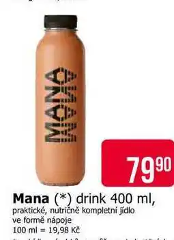Teta Mana drink 400 ml, praktické, nutričně kompletní jídlo ve formě nápoje nabídka