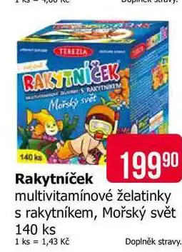 Teta TEREZIA Rakytníček multivitamínové želatinky s rakytníkem, Mořský svět 140 ks nabídka