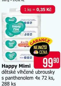 Teta Happy Mimi dětské vlhčené ubrousky s panthenolem 4x 72 ks, 288 ks nabídka