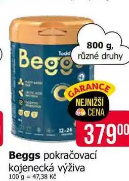 Teta Beggs pokračovací kojenecká výživa nabídka