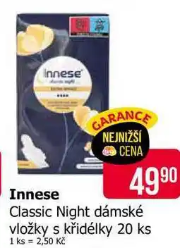 Teta Innese Classic Night dámské vložky s křidélky 20 ks nabídka
