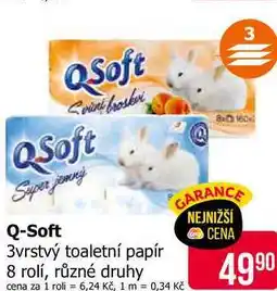 Teta Q-Soft 3vrstvý toaletní papír 8 rolí, různé druhy nabídka