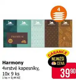 Teta Harmony 4vrstvé kapesníky, 10x 9 ks nabídka