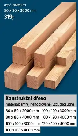 Bauhaus Konstrukční dřevo nabídka