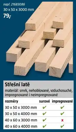 Bauhaus Střešní latě nabídka