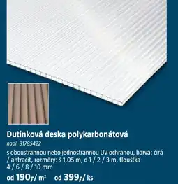 Bauhaus Dutinková deska polykarbonátová nabídka