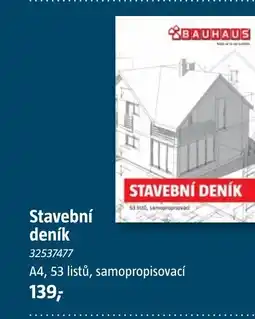 Bauhaus Stavební deník nabídka