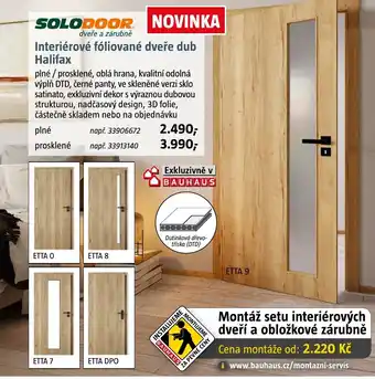 Bauhaus Interiérové fóliované dveře dub Halifax nabídka