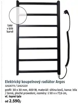 Bauhaus Elektrický koupelnový radiátor Argos nabídka