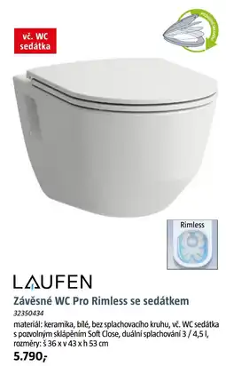 Bauhaus Závěsné WC Pro Rimless se sedátkem nabídka