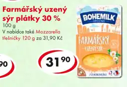 CBA Bohemilk Farmářský uzený sýr plátky 30% nabídka
