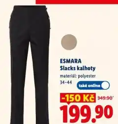 Lidl Slacks kalhoty nabídka