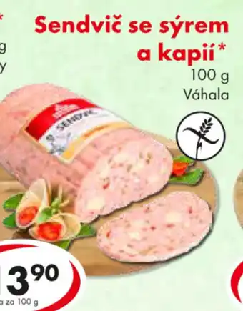 CBA Sendvič se sýrem a kapií nabídka