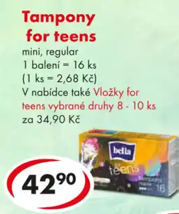 CBA Tampony for teens nabídka