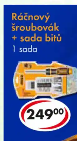 CBA Ráčnový šroubovák + sada bitů 1 sada nabídka