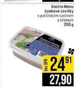 Jip Gastro Menu šunkové závitky s pařížským salátem s křenem nabídka