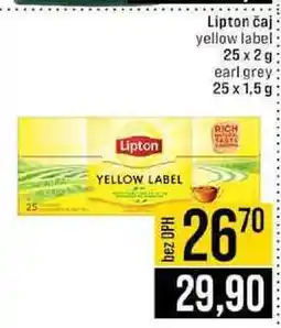 Jip Lipton čaj yellow label 25 x 2g earl grey 25 x 1,5g nabídka