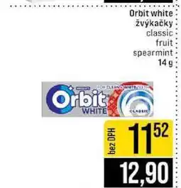 Jip Orbit white žvýkačky classic fruit spearmint nabídka