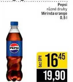 Jip Pepsi různé druhy Mirinda orange nabídka