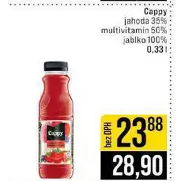 Jip Cappy jahoda 35% multivitamin 50% jablko 100% nabídka