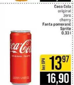 Jip Coca Cola original zero cherry Fanta pomeranč Sprite nabídka
