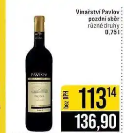 Jip Vinařství Pavlov pozdní sběr různé druhy nabídka