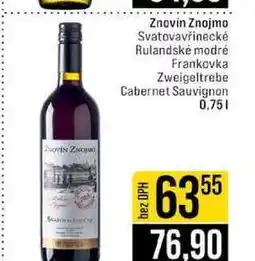 Jip Znovín Znojmo Svatovavřinecké Rulandské modré Frankovka Zweigeltrebe Cabernet Sauvignon nabídka