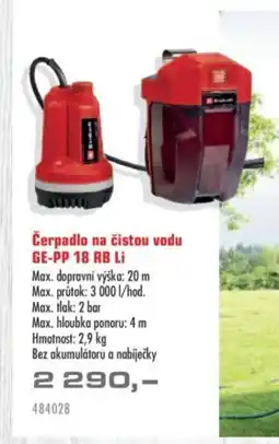 Uni Hobby Čerpadlo na čistou vodu GE-PP 18 RB Li nabídka