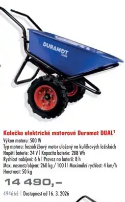 Uni Hobby Kolečko elektrické motorové Duramot DUAL nabídka