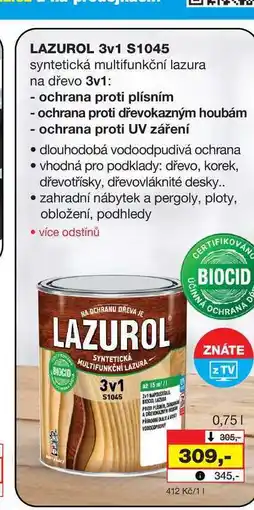 Barvy a laky drogerie LAZUROL 3v1 S1045 syntetická multifunkční lazura na dřevo 3v1 nabídka