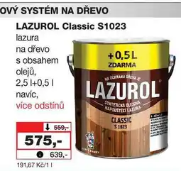 Barvy a laky drogerie LAZUROL Classic S1023 lazura na dřevo s obsahem olejů, 2,5 +0,5l nabídka